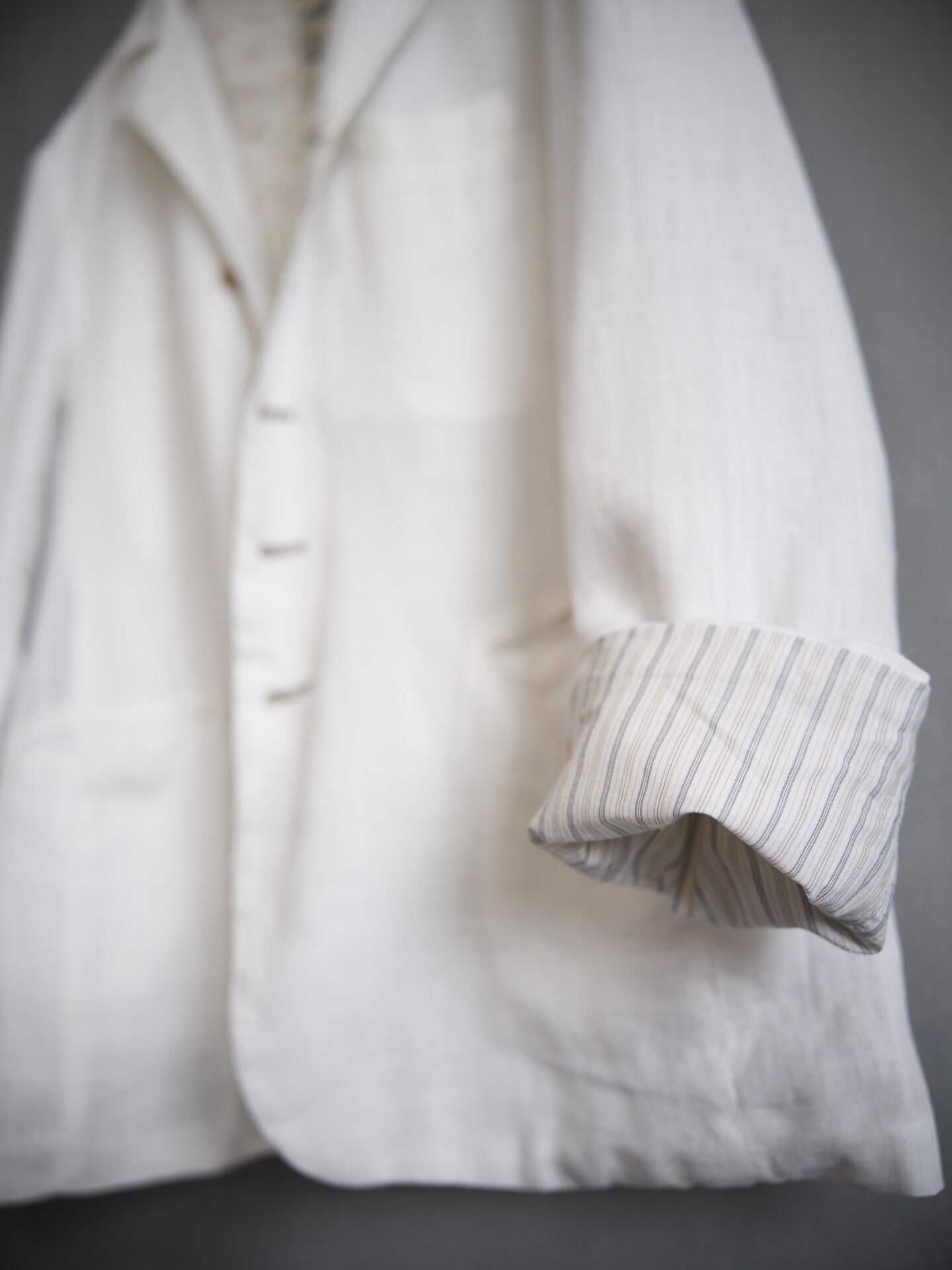 Geoffrey B. Small Antique Button Linen Suit