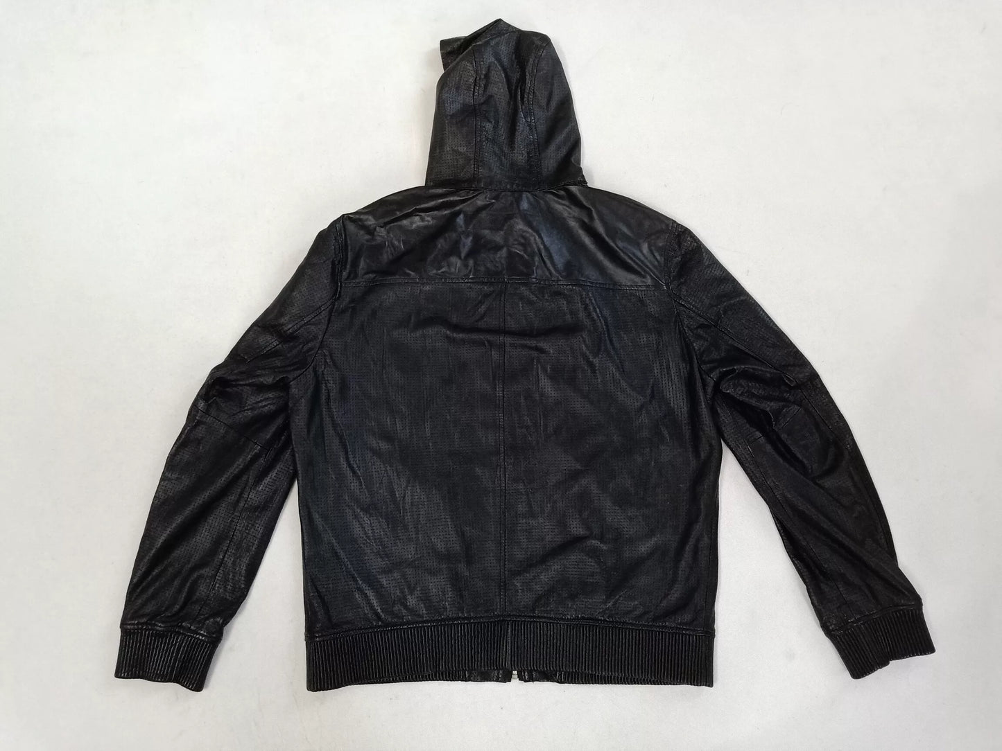 Saint Laurent Men's Leather Hooded Jacket