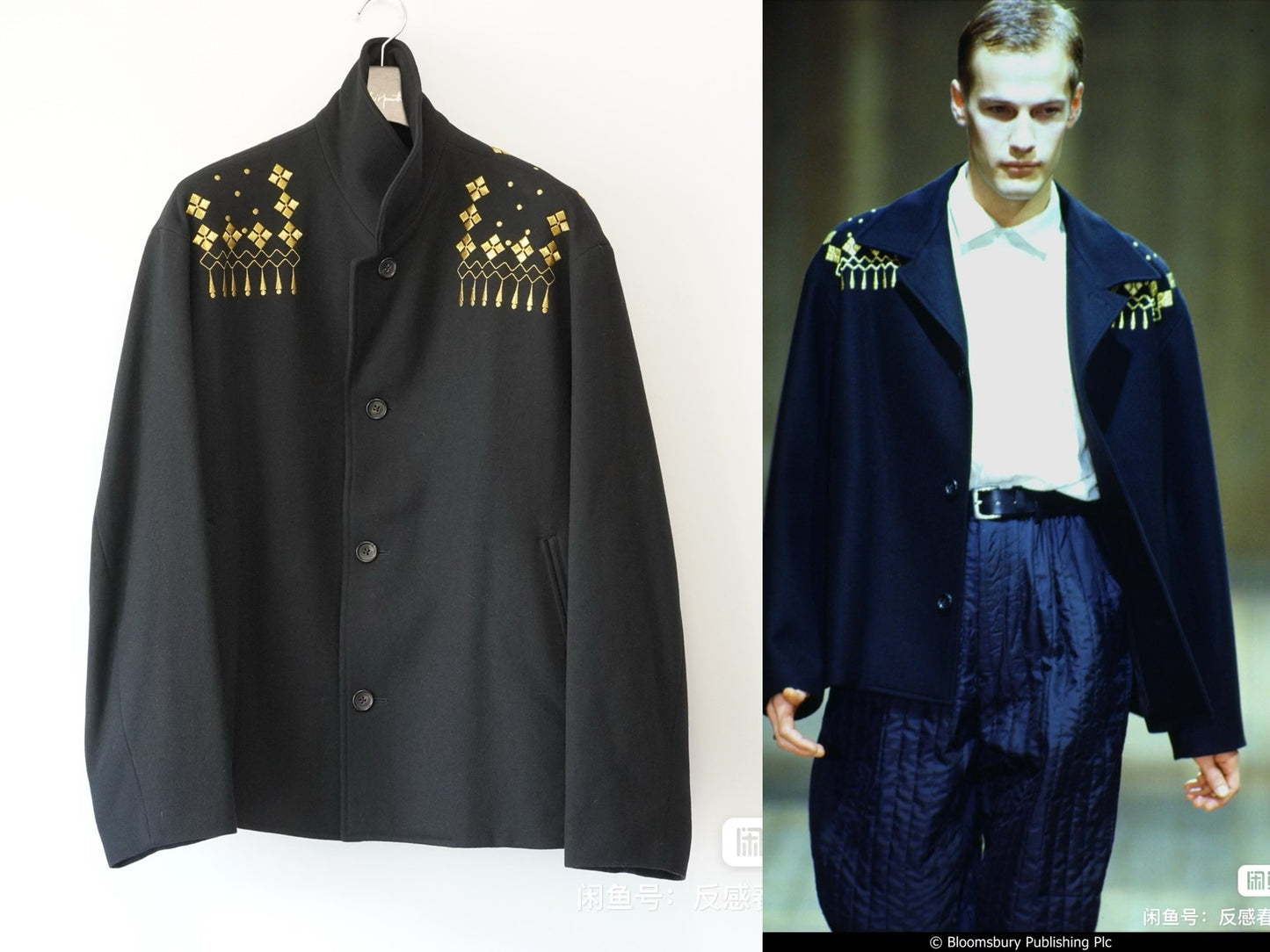 yohji yamamoto gold embroidered jacket