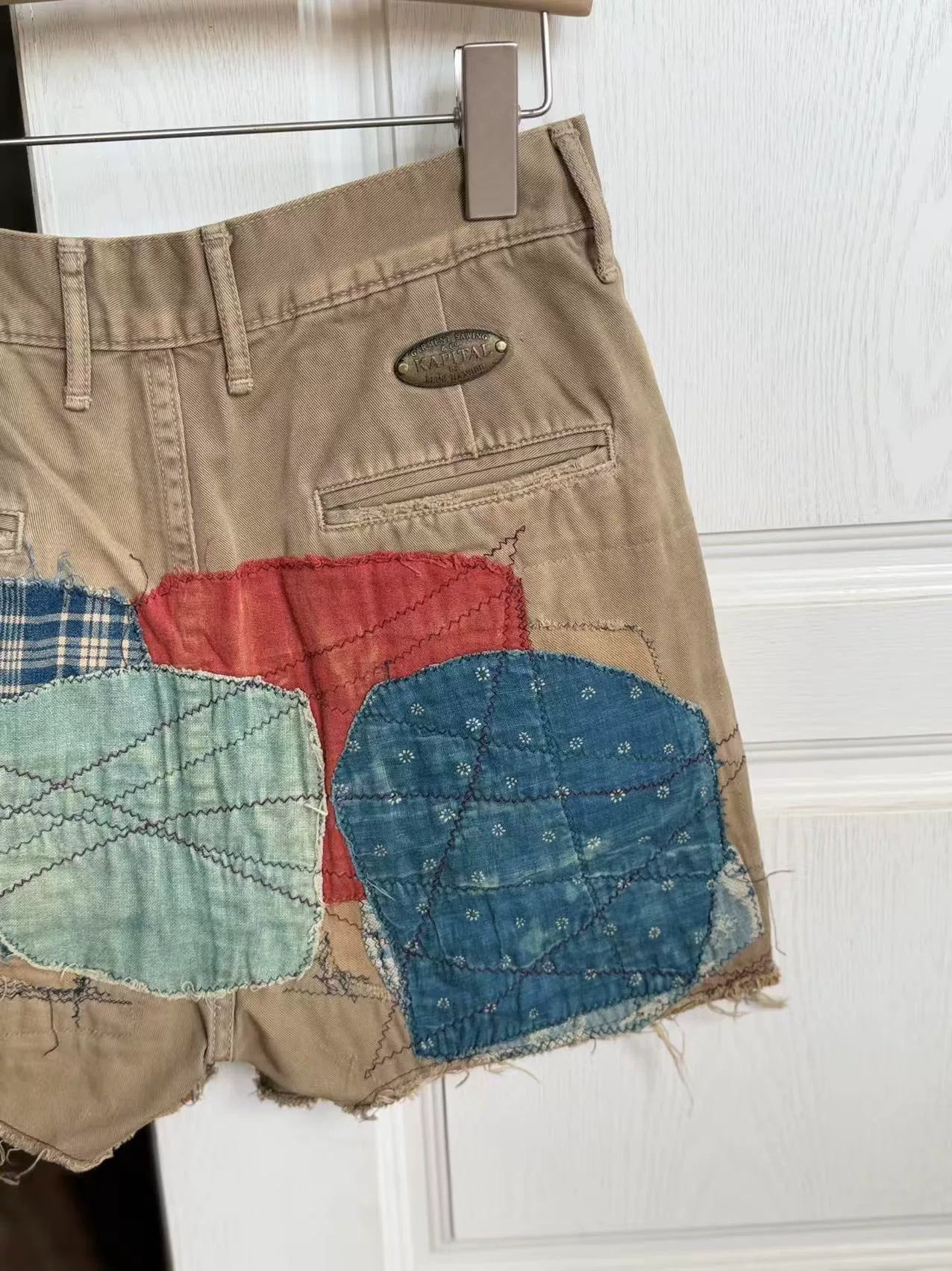 Kapital Vintage Fabric Patchwork Casual Shorts