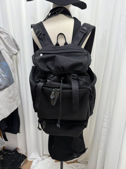 yohji yamamoto pour homme backpack with leather details