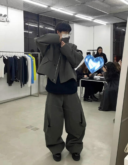 alfalfa wide-leg pants in olive green