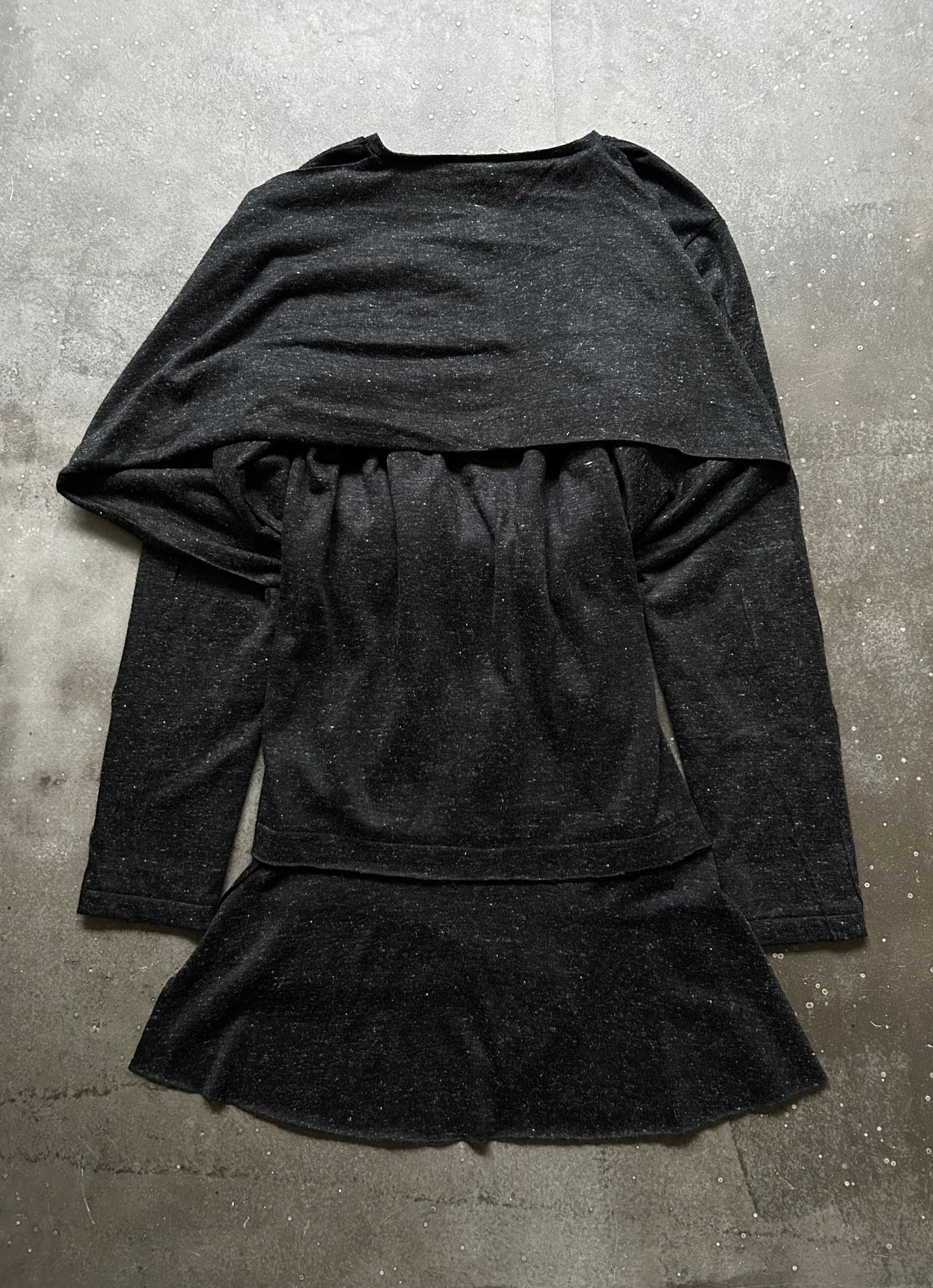 asymmetrical layered long-sleeve top