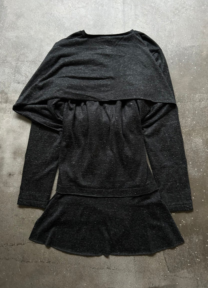 asymmetrical layered long-sleeve top