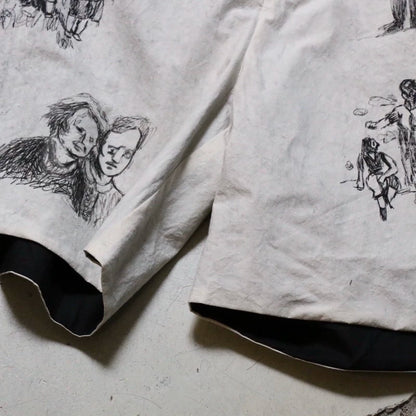 hand-painted shorts with belt from archivio