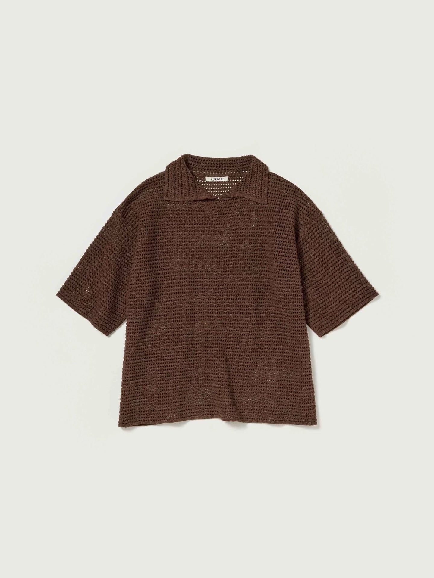 AURALEE Tussah Silk Cotton Mesh Knit Tee