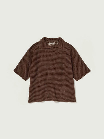 AURALEE Tussah Silk Cotton Mesh Knit Tee