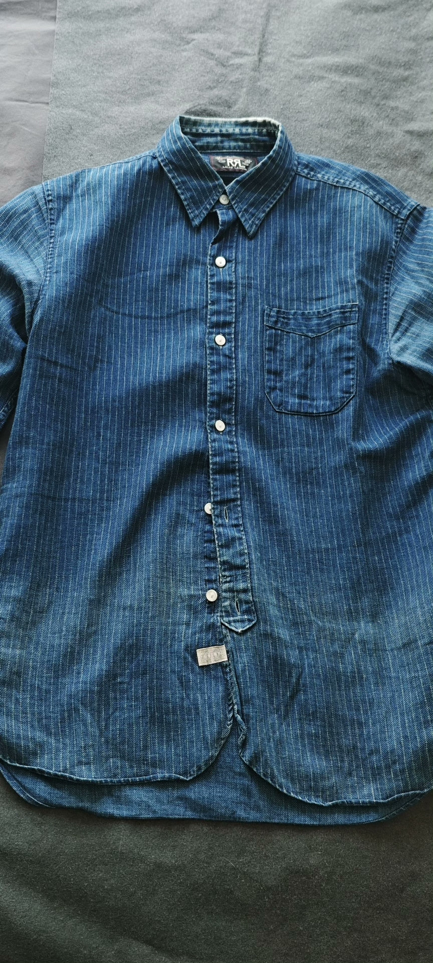 RRL Ralph Lauren 2015 Blue Striped Shirt