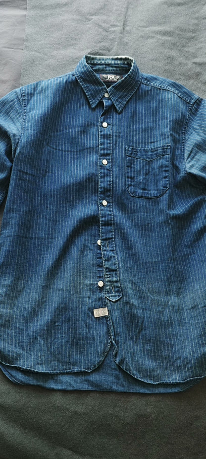 RRL Ralph Lauren 2015 Blue Striped Shirt