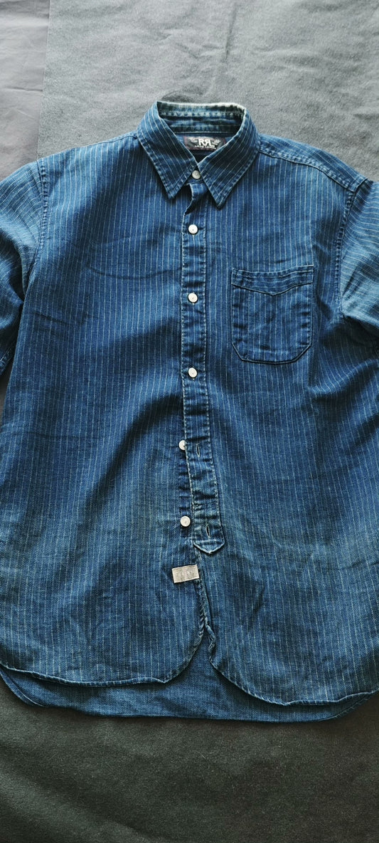 RRL Ralph Lauren 2015 Blue Striped Shirt
