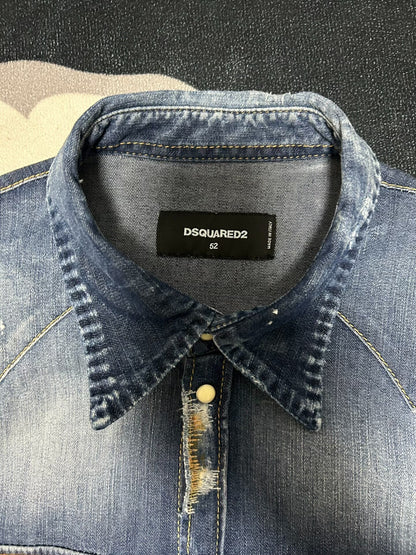 dsquared2 Men's Denim Shirt with Unique Details