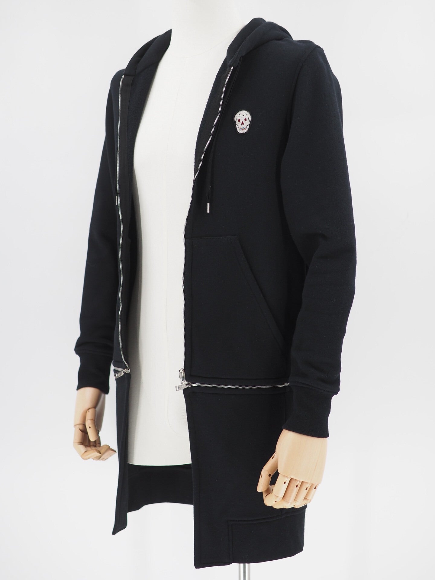 alexander mcqueen zip long hoodie black xs