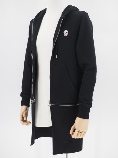 alexander mcqueen zip long hoodie black xs