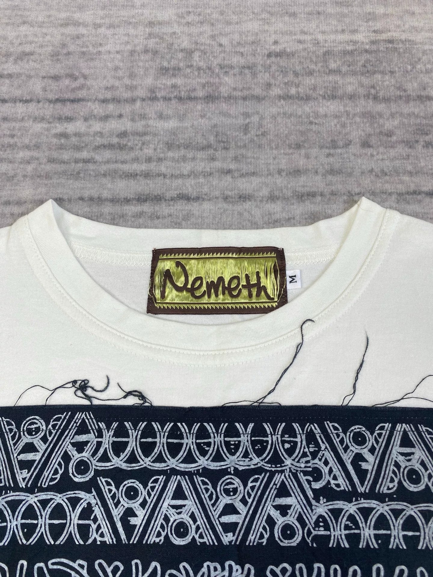 black and white rope knot long sleeve tee