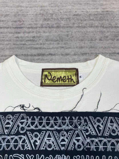 black and white rope knot long sleeve tee