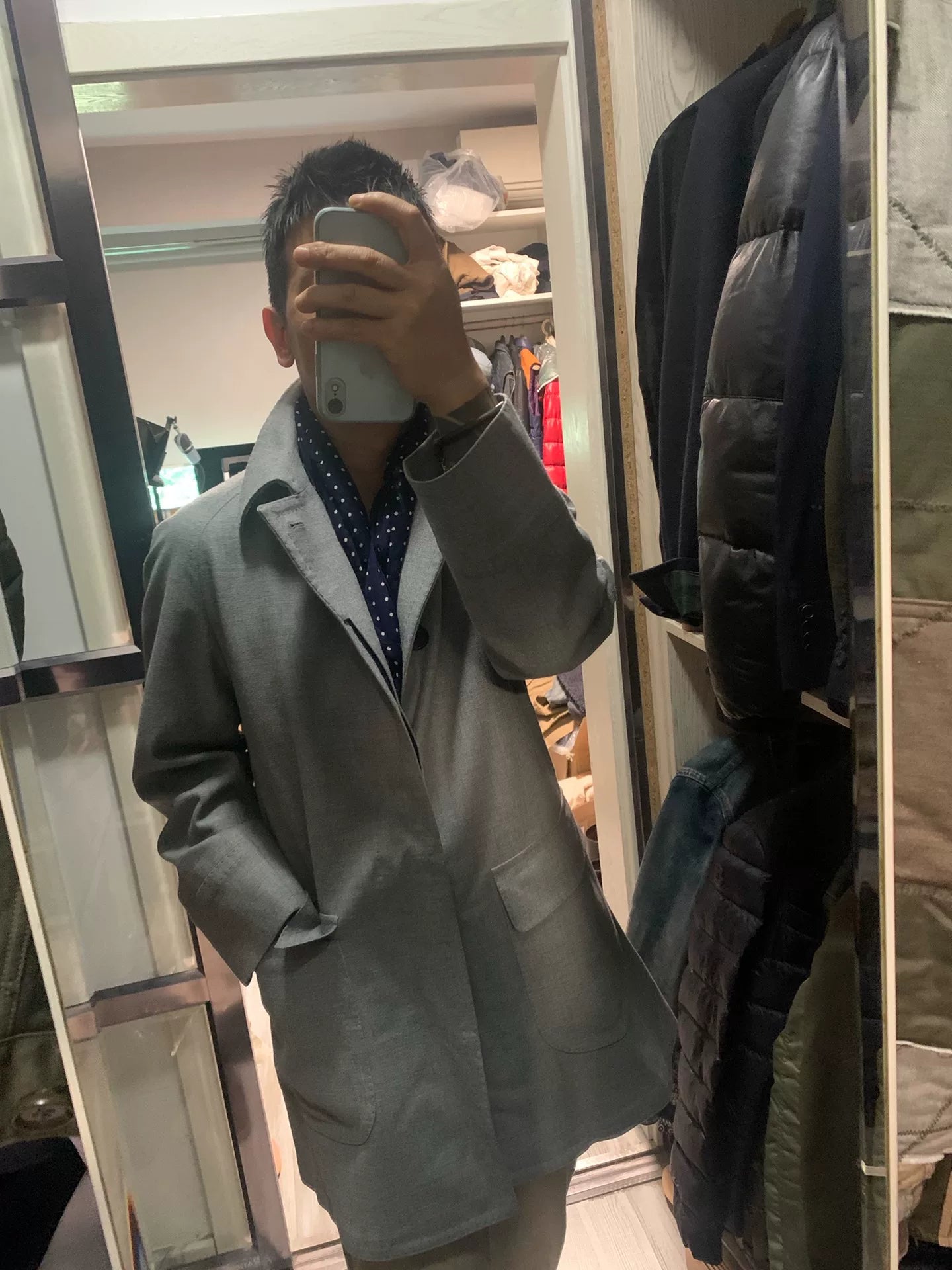 elegant short gray driving jacket for autumn