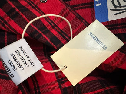 vetements fw21 red plaid shirt