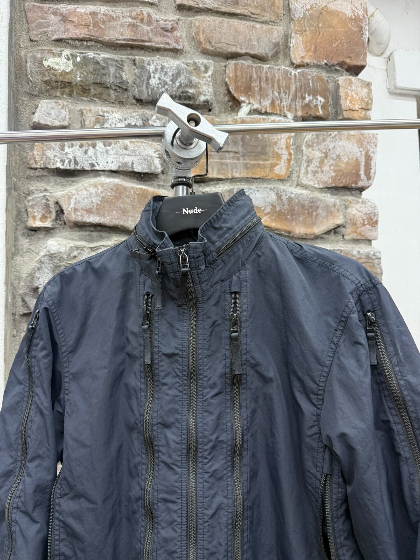 issey miyake zip-up jacket with damaged zipper