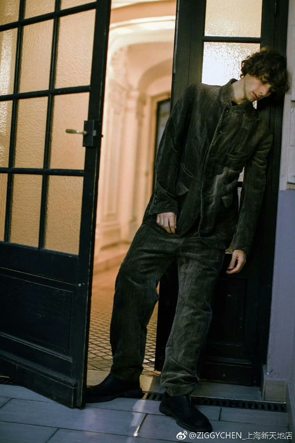 ziggy chen velvet green trousers size 48