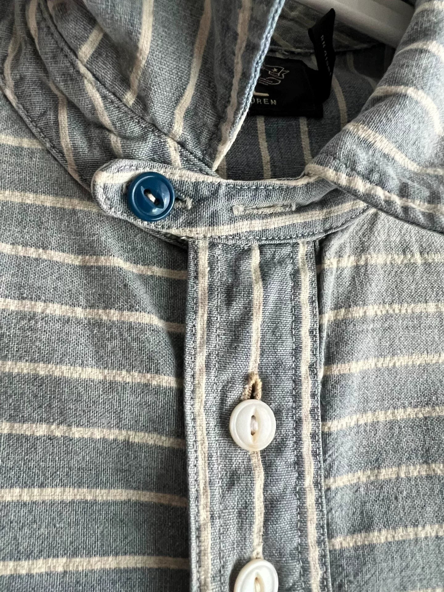 RRL Vintage Striped Blue Dye Pullover Shirt