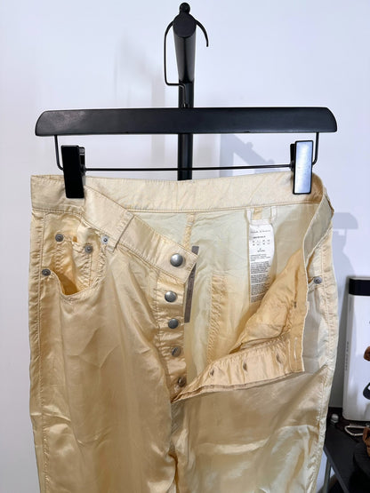 Rick Owens Beige Silk Satin Wide-Leg Pants