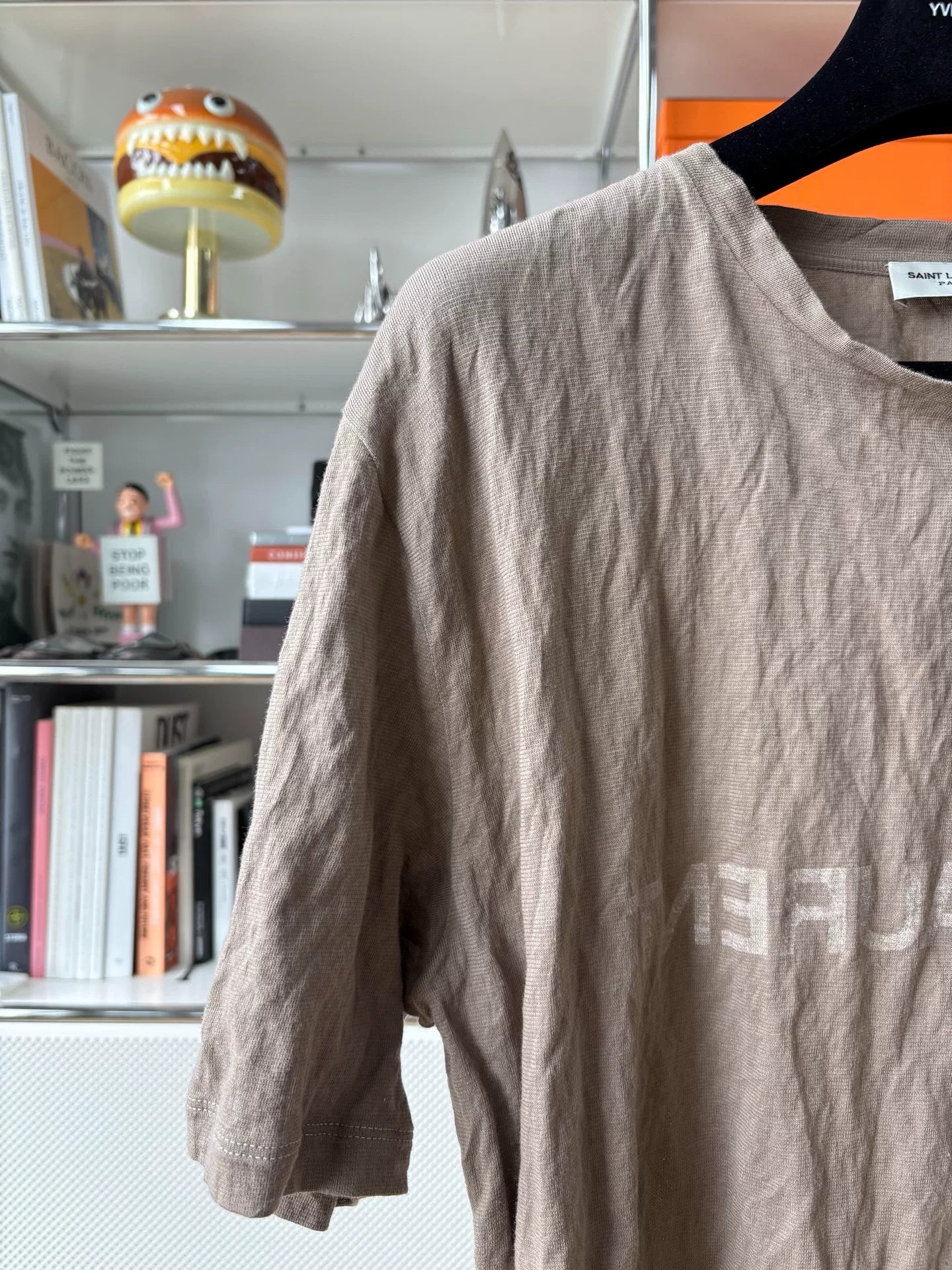 Saint Laurent Brown Crinkled T-shirt