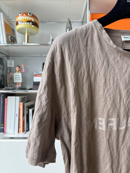 Saint Laurent Brown Crinkled T-shirt