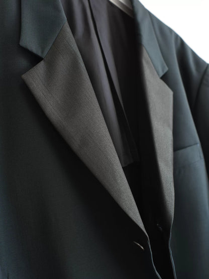 yohji yamamoto long green blue coat