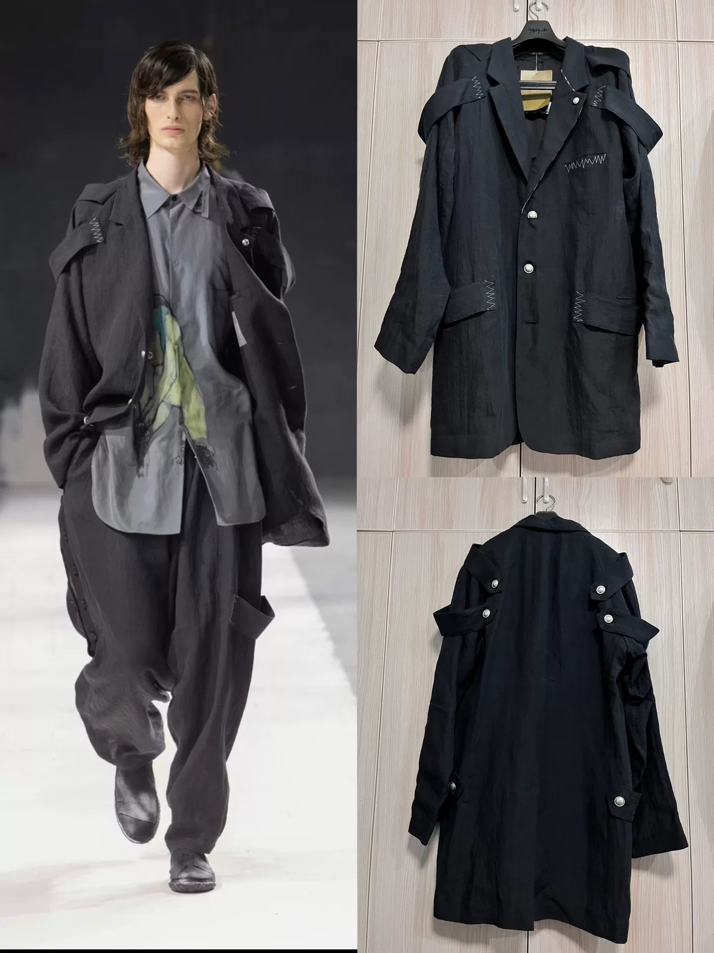 Yohji Yamamoto Black Button-Up Jacket