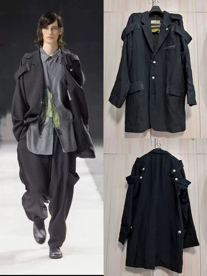 Yohji Yamamoto Black Button-Up Jacket
