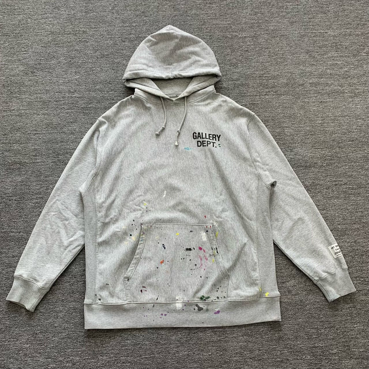 gallery dept gray hoodie with paint splatter