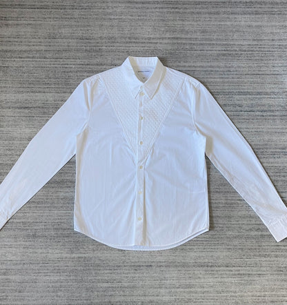 Bottega Veneta White Woven Shirt Jacket