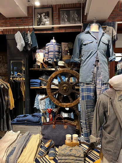RRL 2025 SS Indigo Stripe Knit Cardigan
