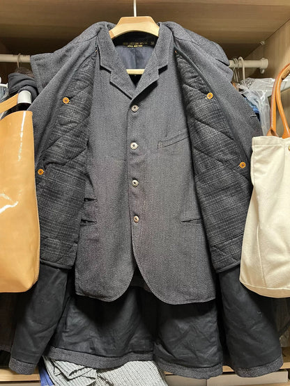 luxurious wool double-breasted coat with removable lining