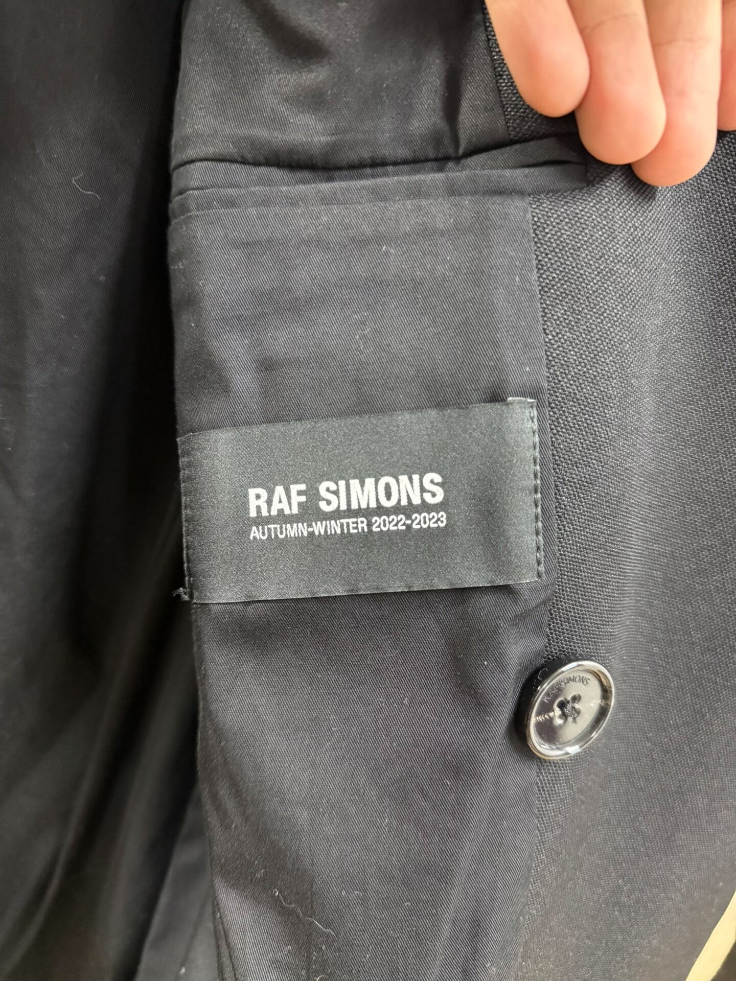 raf simons painted wool coat size 48
