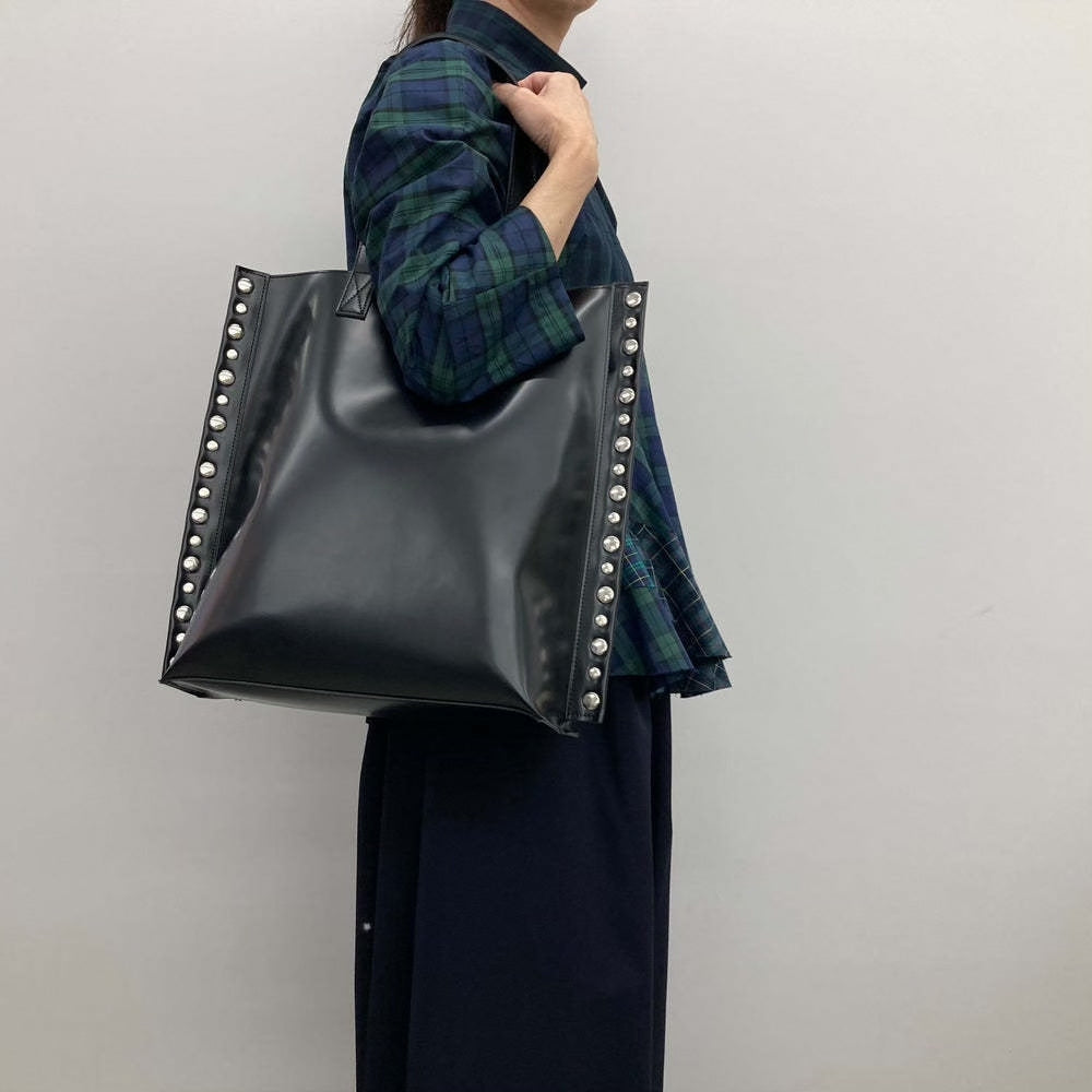 CDG Tao Large Black Rivet Leather Tote