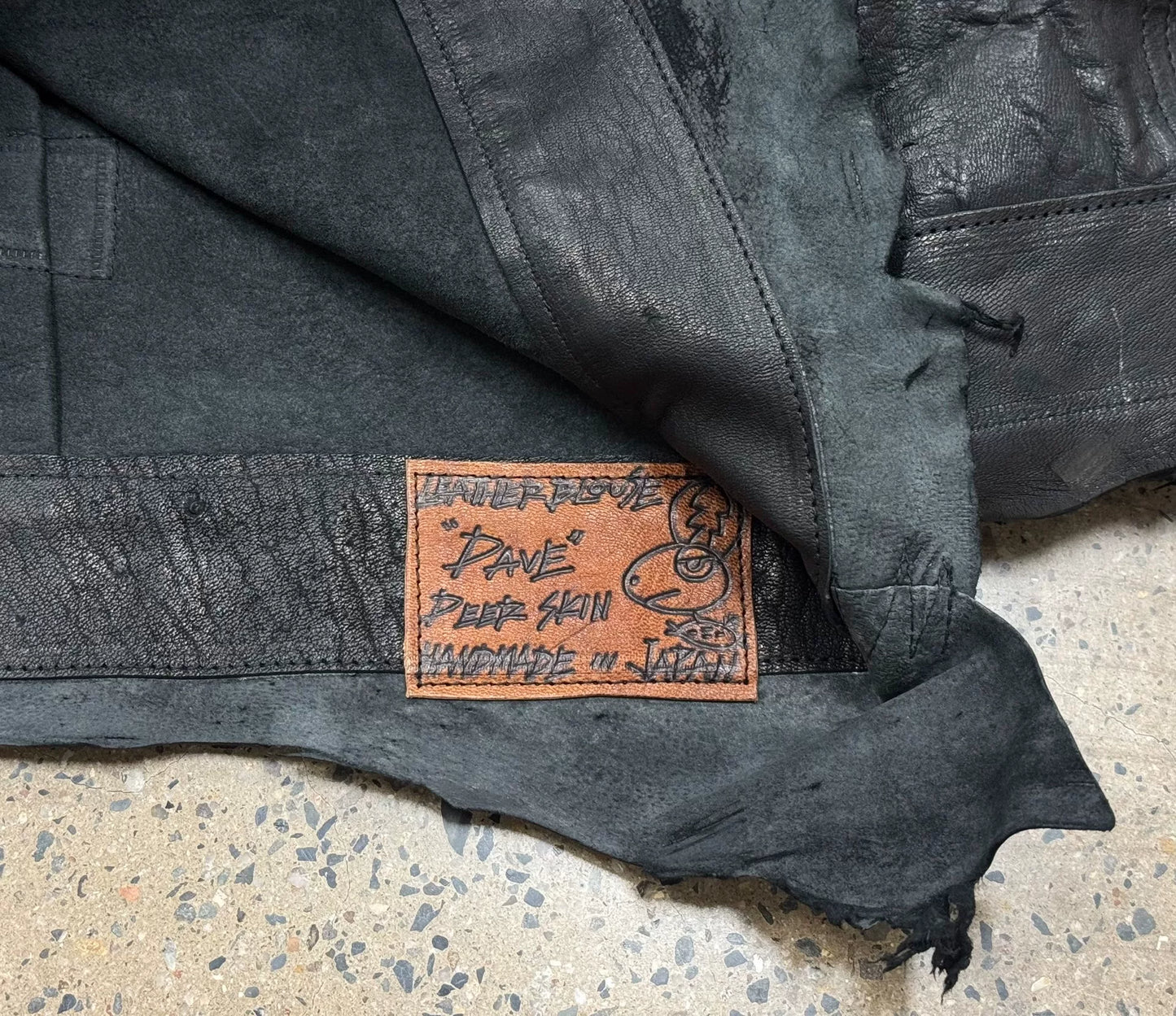 good karma leather shirt jacket in black