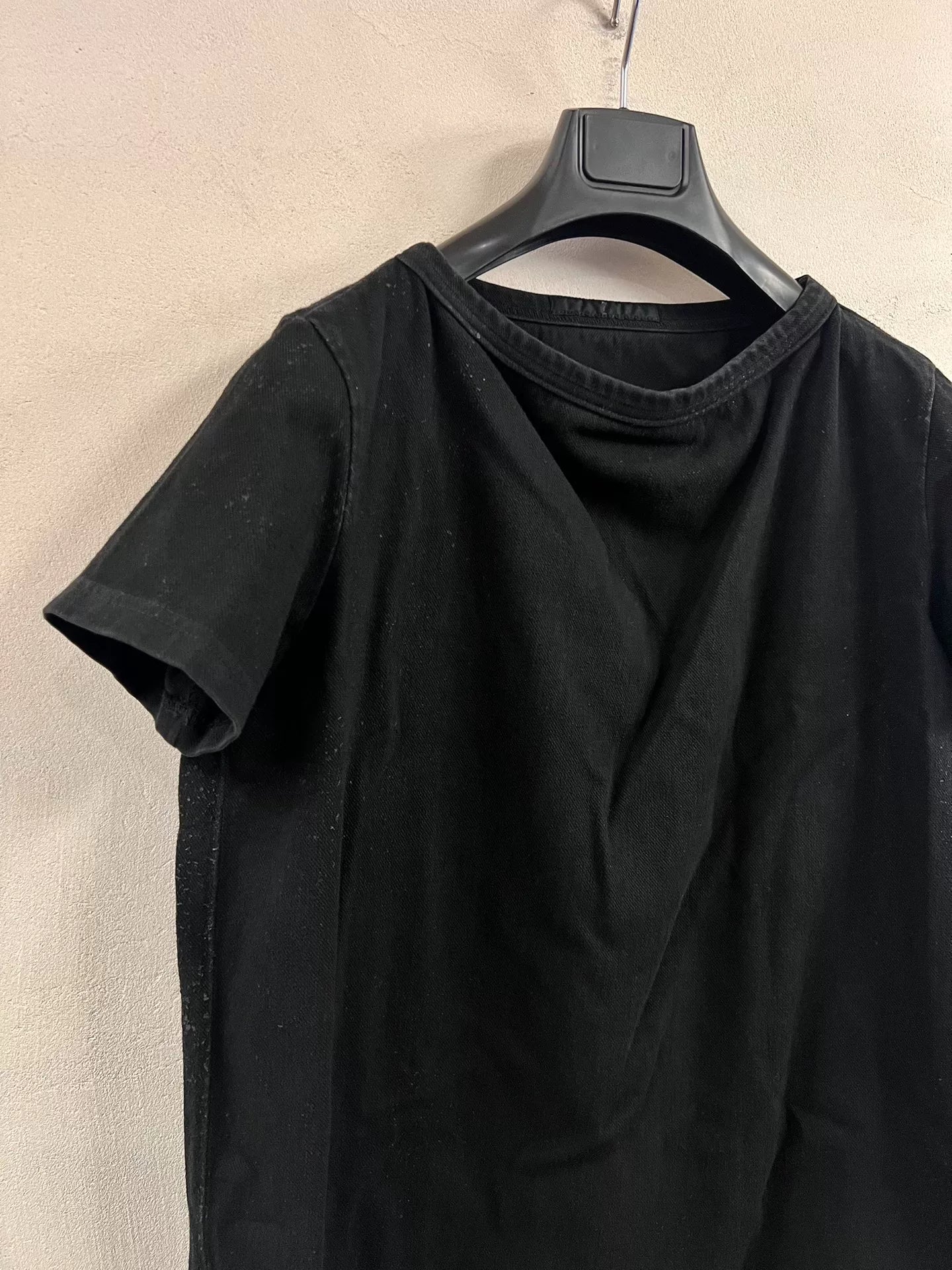 Julius 7 Black Coated Denim T-shirt
