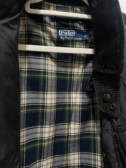 Quilted Cotton Jacket with Suede Detail