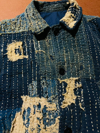 boro kofu custom patchwork denim coat