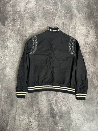 Saint Laurent Studded Varsity Bomber Jacket