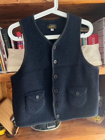 stylish blue wool vest for layering