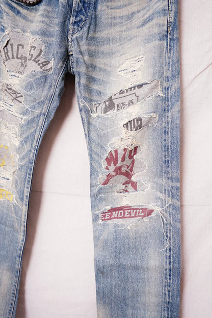 Hysteric Glamour Distressed Graffiti Jeans