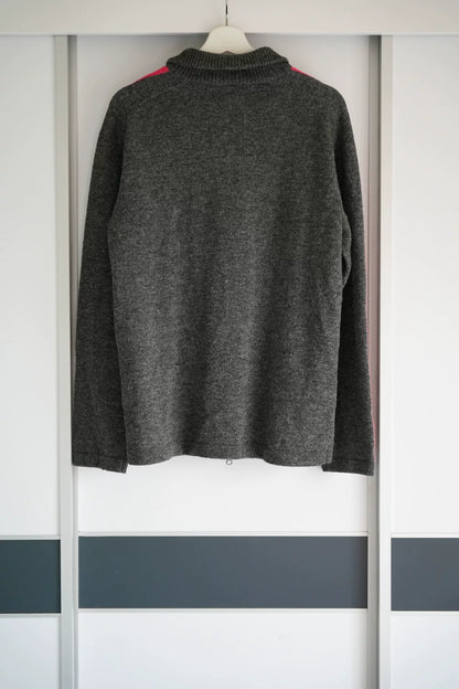 yohji yamamoto knit zip jacket in gray