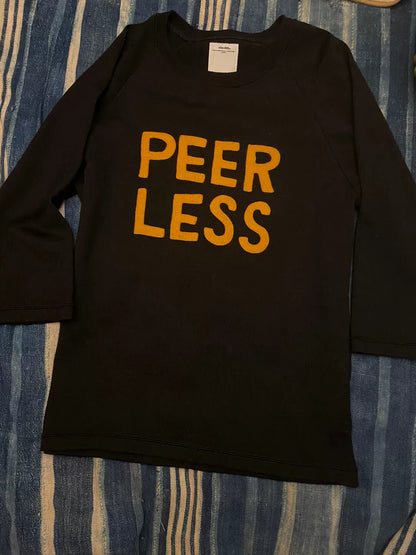 peerless black long sleeve knit top