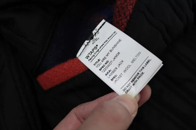 wtaps lamber jacket wool melton red check