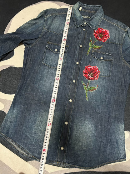 Dolce & Gabbana Floral Denim Shirt