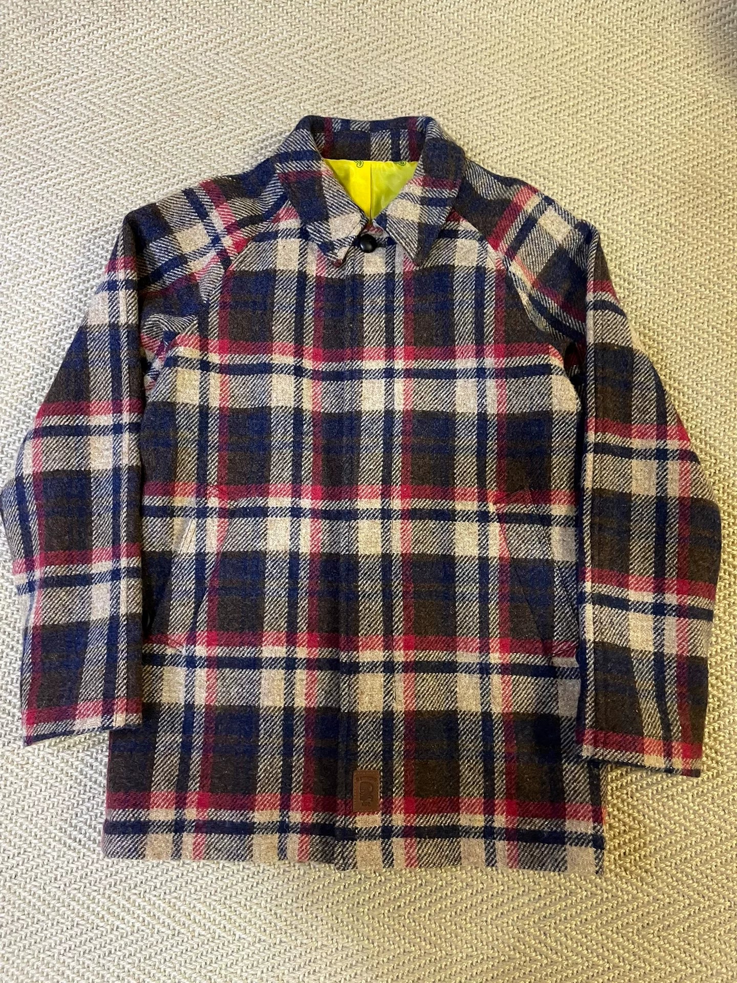 bape x harris tweed wool coat
