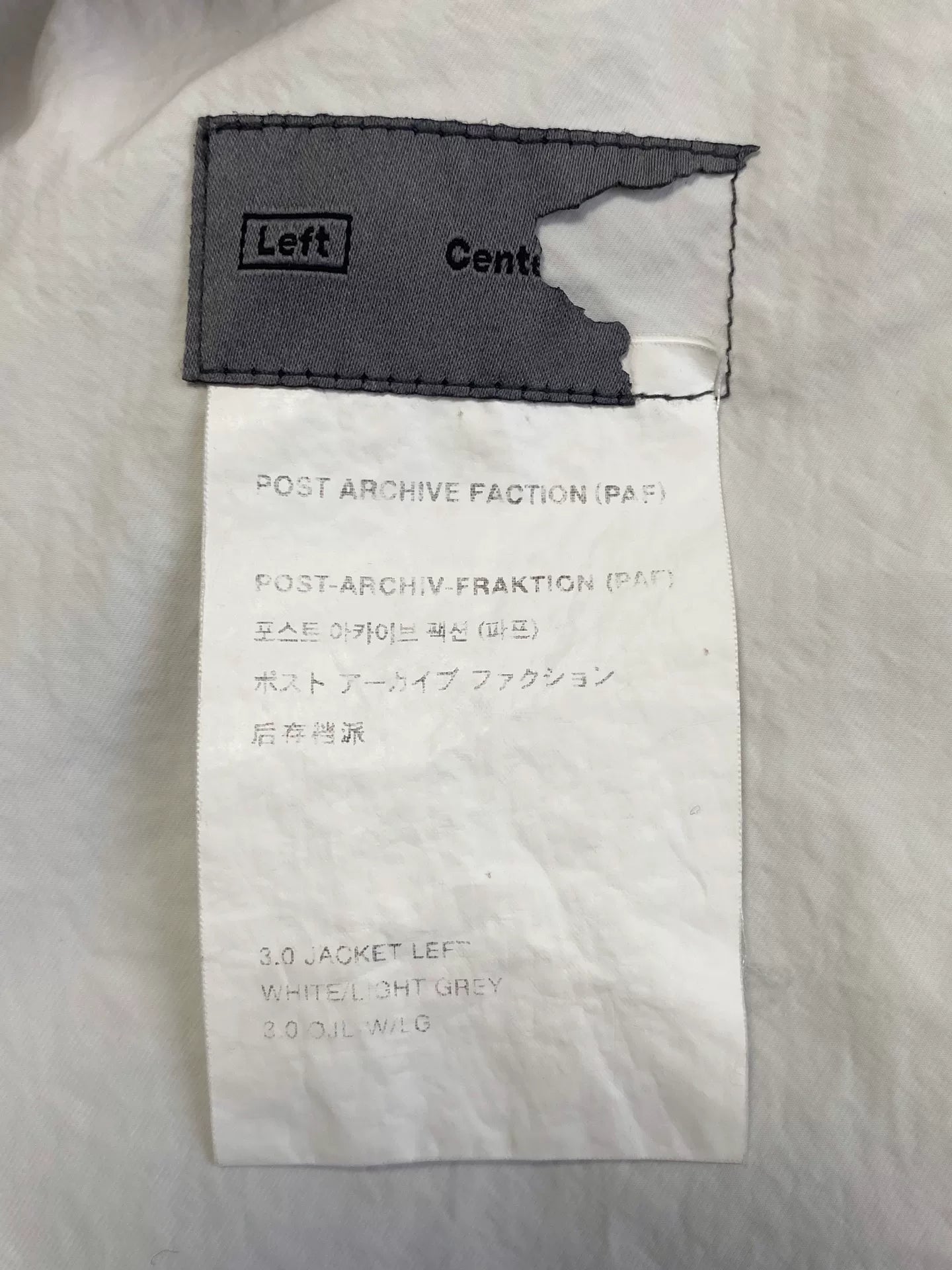 irregular deconstructed jacket from Post Archive Faction