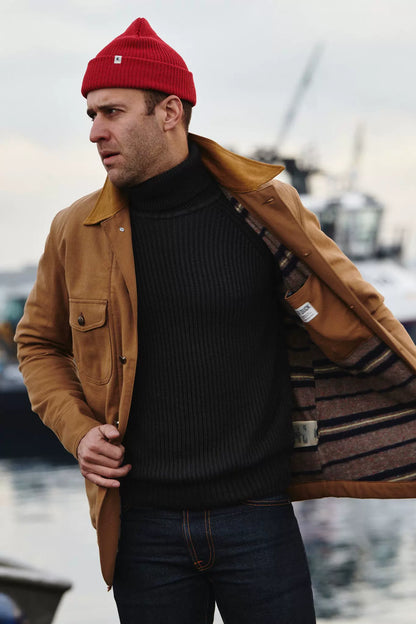 red knit watch cap by knickerbocker